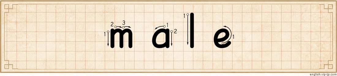 male lettering