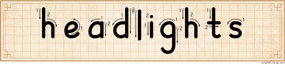 headlights lettering