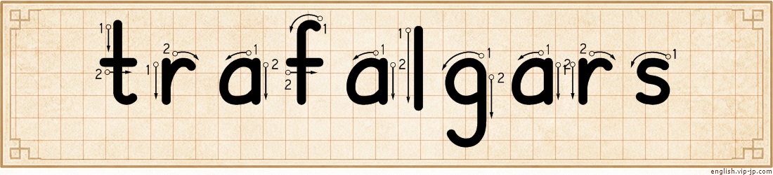 trafalgars lettering