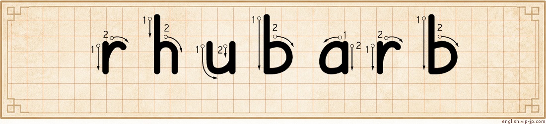 rhubarb lettering