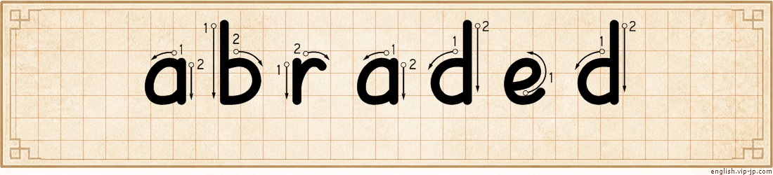 abraded lettering