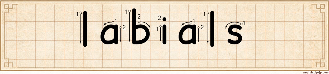 labials lettering