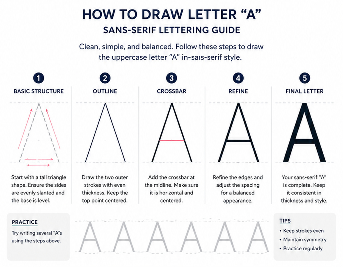 Mastering the Sans-Serif "A": A Step-by-Step Lettering Guide