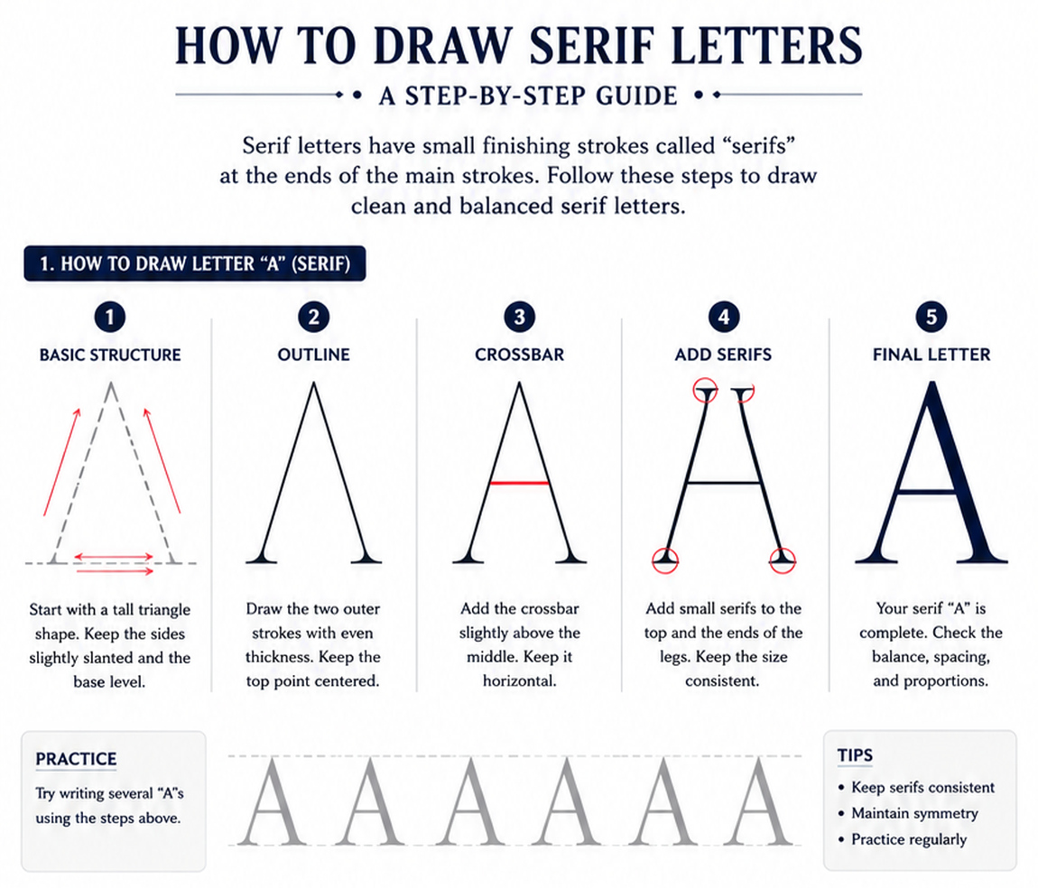 Mastering Serif Letters: A Step-by-Step Lettering Guide
